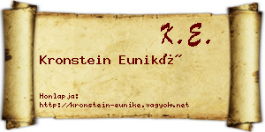 Kronstein Euniké névjegykártya
